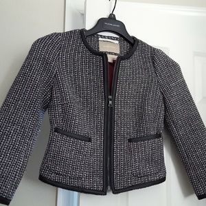 Banana Republic Tweed Blazer w/ Leather Trim 0P